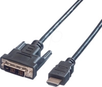 VALUE 11995552 - Kabel, HDMI-St. <> DVI-D 18 +1 St., 1080p 60 Hz, 5,0 m