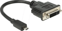 DELOCK 65563 - HDMI Adapter, HDMI Micro D Stecker auf DVI 24+5 Buchse