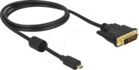 DELOCK 83585 - Kabel DVI 24+1 Stecker > Micro-HDMI Stecker 1,0 m