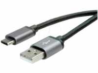 ROLINE 11029028 - Sync- & Ladekabel, USB-A -> USB-C™, 1,8 m, schwarz