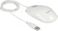 DELOCK 12537 - Maus (Mouse), Kabel, USB, wei&szlig;
