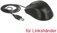 DELOCK 12548 - Maus (Mouse), Kabel, USB, schwarz