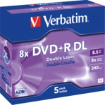VERBATIM 43541 - DVD+R 8,5 GB Double Layer, 5er Jewel Case