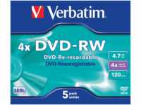 VERBATIM 43285 - DVD-RW 4,7GB, matt, 5er Pack Jewel Case