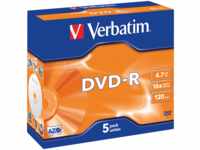 VERBATIM 43519 - Verbatim DVD-R 4,7GB, matt, 5er Pack Jewel Case