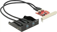 DELOCK 61775, DELOCK 61775 - Delock Multipanel 3&frac12;er 2xUSB3.0 schwarz, PCIe