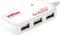 ROLINE 12041085 - USB 2.0 Hub, 4 Port, Verst&auml;rker, 12 m