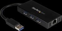 ST ST3300GU3B - USB 3.0 Hub 3x USB Typ-A, 1x RJ45 Ethernet