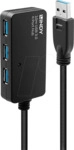 LINDY 43159 - USB 3.0 Hub, 4 Port, Verl&auml;ngerung, aktiv, Daisy Chain, 10 m