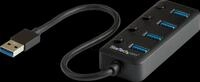 ST HB30A4AIB - USB 3.0, 4 Port USB-A Hub, 4x USB-A, mit Schaltern, schwarz
