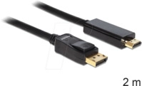 DELOCK 82587 - DisplayPort 1.1 Stecker auf HDMI A Stecker, 2 m, schwarz