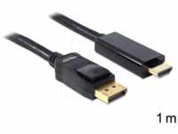 DELOCK 82586 - DisplayPort 1.1 Stecker auf HDMI A Stecker, 1 m, schwarz