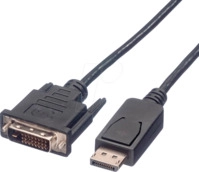 ROLINE 11045610 - Displayport 1.1 Stecker auf DVI 24+1 Stecker, 1080p, 2 m