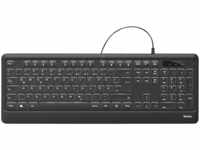 HAMA 182671 - Tastatur, USB, beleuchtet, schwarz, DE