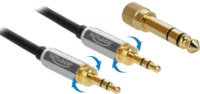 DELOCK 85787 - Kabel Klinke 3 Pin 3,5 mm St > St, 6,35 mm Schraubadapter 3,0 m