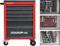 GEDO R21560004 - Werkstattwagen, 6 Schubladen, best&uuml;ckt, 129-teilig