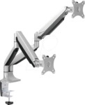LOGILINK BP0043 - Monitor Halter, 2 Displays, 13'' - 32'', 525 mm, Tischmontage, Sil