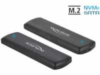 DELOCK 42633 - Externes M.2 NVMe/SATA SSD Gehäuse, USB 3.1 Type-C