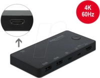DELOCK 11477 - KVM Switch, HDMI, USB-C
