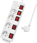 LOGILINK LPS252 - Steckdosenleiste, 4-fach, 1,5 m, mit 5 Schaltern, wei&szlig;