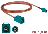 DELOCK 89659 - HF-Kabel, FAKRA Z Stecker > FAKRA Z Buchse, 1,8m