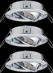 PLM 92488 - Einbaurahmen f&uuml;r Einbaustrahler, max. 3x10 W, 50&deg;, rund, chrom