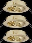PLM 92489 - Einbaurahmen f&uuml;r Einbaustrahler, max. 3x10 W, 50&deg;, rund, messing
