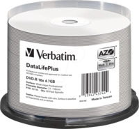 VERBATIM 43744 - DVD-R 4,7 GB, bedruckbar, 50er Spindel