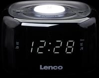 LENCO CR-12BK - UKW Radiowecker, LED-Display mit Nachtlicht