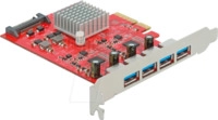 DELOCK 90481 - PCIe x4 > 4 x extern USB 3.1 Typ-A