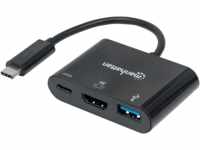 MANHATTAN 152037 - Adapter, USB-C > HDMI,USB-A,-C, 4K 30Hz, schwarz