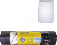 SECOLAN 00108 - Secolan&reg; M&uuml;llbeutel, 200,0 l schwarz 45,0 &micro;m, 8 St&uuml;ck