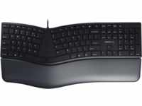JK-4500EU-2 - Tastatur, USB, schwarz, ergonomisch, Layout: US mit €-Symbol