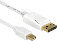 DELOCK 83482 - DisplayPort Kabel, DP mini Stecker auf DP Stecker, 2 m, wei&szlig;