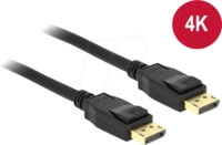 DELOCK 83805 - DisplayPort Kabel, DisplayPort 1.2 Stecker, 4K, 1 m, schwarz