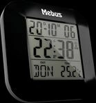 MEBUS 51510 - Funkwecker digital, Temperatur, Datum, schwarz