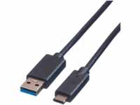 ROLINE 11029011 - Sync- & Ladekabel, USB-A -> USB-C™, 1,0 m, schwarz