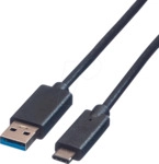 ROLINE 11029011 - Sync- & Ladekabel, USB-A -> USB-C&trade;, 1,0 m, schwarz