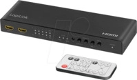 LOGILINK HD0049 - HDMI-Matrix-Switch, 4x2-Port, 4K/60 Hz, Scaler