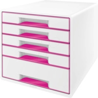 LEITZ 52142023 - Schubladenbox, WOW CUBE, pink