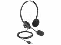 DELOCK 27178 - USB-Stereo-Headset mit Lautstärkeregler, ultra-leicht