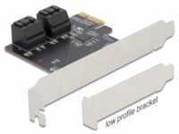 DELOCK 90010 - PCIe x1 > 4x SATA, Low Profile