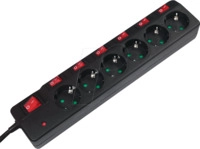 LOGILINK LPS233 - Steckdosenleiste, 6-fach, 1,5 m, mit Schalter, schwarz