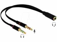 DELOCK 65967 - Headset Adapter 3,5 mm 4 Pin Klinkenbuchse > 2x 3 Pin Klinkenste