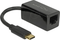 DELOCK 65904 - Adapter USB 3.0 Type-C&trade;>1x LAN RJ45 kompakt schwarz