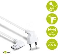 GOOBAY 97347 - Anschlusskabel Eurostecker beidseitig abgewinkelt, 1 m, Wei&szlig;
