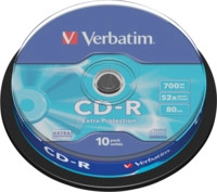 VERBATIM 43437 - CD-R, Extra Protection, 700 MB, 52x, 10er Pack Spindel