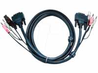 ATEN 2L-7D02UD - KVM Kabel DVI-D (Dual Link), USB, Audio, schwarz, 1,8 m