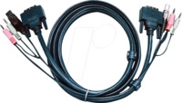 ATEN 2L-7D02UD - KVM Kabel DVI-D (Dual Link), USB, Audio, schwarz, 1,8 m