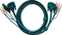 ATEN 2L-7D03UD - KVM Kabel DVI-D (Dual Link), USB, Audio, schwarz, 3,0 m